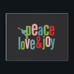 Cartão Postal De Festividades Joy Joy Colorful Chalkboard Dove<br><div class="desc">Natal bonito e colorido Presentes</div>