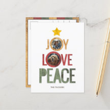 Joy Love Peace Rustic Photo Christmas Tree
