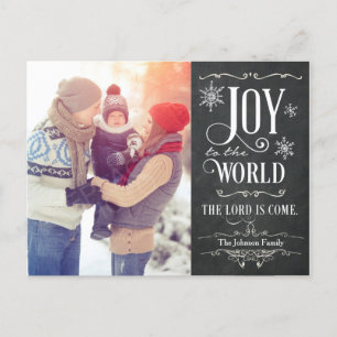 Cartão Postal De Festividades Joy para o Cartão de Natal do World Chalkboard