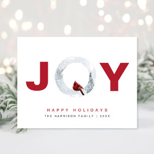 Cartão Postal De Festividades Joy Red Cardinal Natal Mínimo
