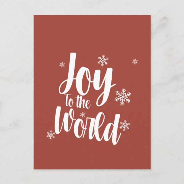Cartão Postal De Festividades Joy to the World Christmas Card  (Frente)