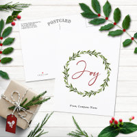 Joy Typografia Script Wreath Corporate Natal