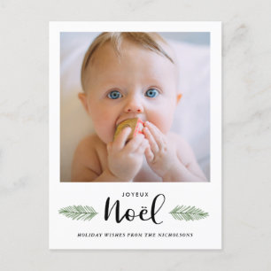 Cartão Postal De Festividades Joyeux Noel Manuscrito Manuscrito Script de Natal 