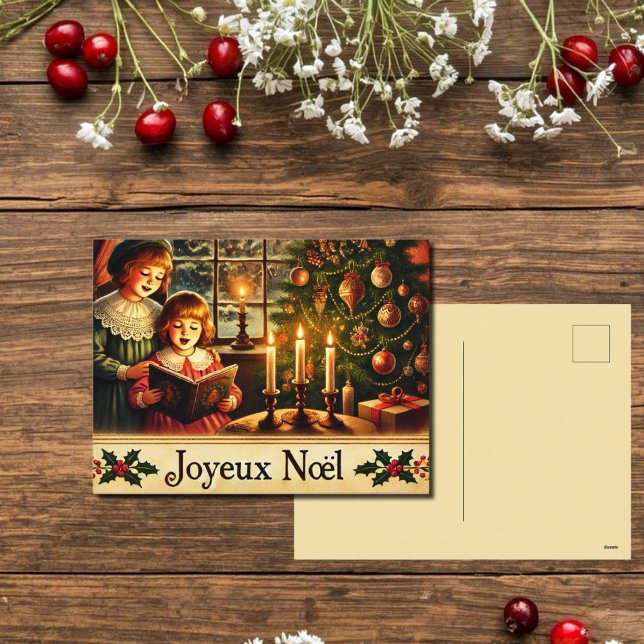Cartão Postal De Festividades Joyeux Noël - nostálgico (Criador carregado)