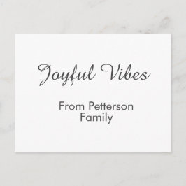 Cartão Postal De Festividades Joyful Vibes red Christmas add family name date