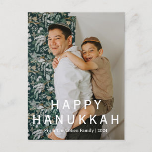 Cartão Postal De Festividades Joyous Hanukkah Foto simples da família Hanukkah