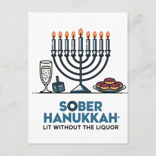 Cartão Postal De Festividades Judeu Sobrio Lit do Hanukkah Sem o Licor Judaico 