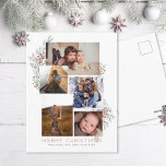 Cartão Postal De Festividades Juniper Photo Collage<br><div class="desc">5 áreas de fotos em várias orientações; o "quadro" branco pode ser alterado para qualquer cor no editor; Escolha suas próprias fontes também! Adicione uma mensagem à parte traseira ou mais fotos,  se desejar.</div>