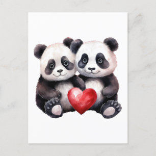 Cartão Postal De Festividades Juntos Panda Froever