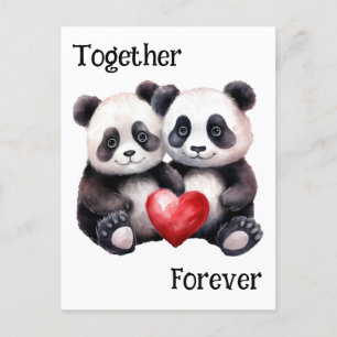 Cartão Postal De Festividades Juntos Panda Froever