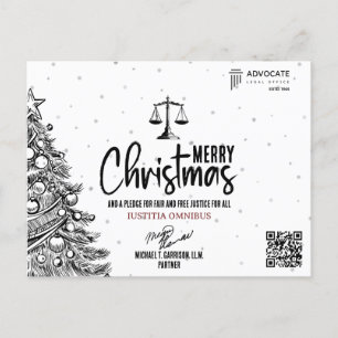 Cartão Postal De Festividades Justiça, Justiça, Lei e Advogado aos Clientes