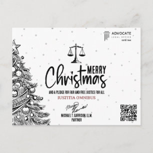 Cartão Postal De Festividades Justiça, Justiça, Lei e Advogado aos Clientes