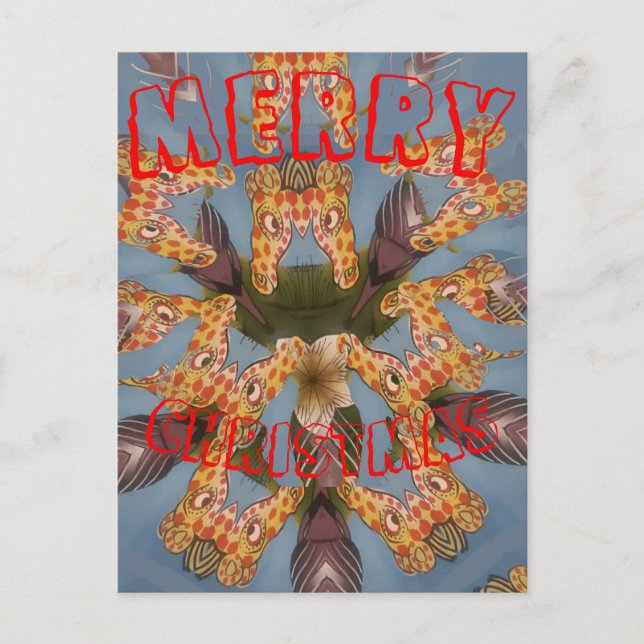 Cartão Postal De Festividades Kaleidoscope Girafa Mandala: Arte Safari Abstrato (Frente)