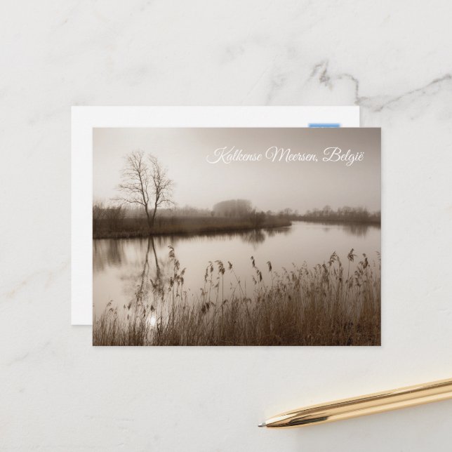 Cartão Postal De Festividades Kalkense meersen, Tranquil Landscape, Belgium (Frente/Verso In Situ)