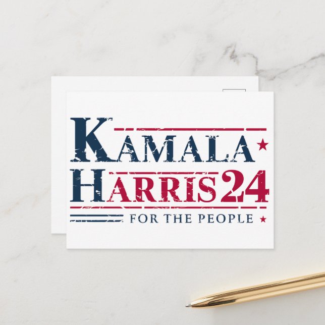 Cartão Postal De Festividades Kamala Harris (Frente/Verso In Situ)