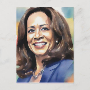 Cartão Postal De Festividades Kamala Harris 2024 VP ao Presidente Black Women Si