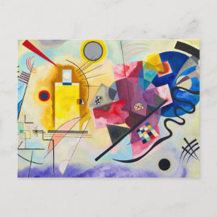 Cartão Postal De Festividades Kandinsky amarelo-vermelho-azul