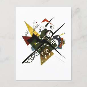 Cartão Postal De Festividades Kandinsky em Branco II - Arte Expressionista Abstr