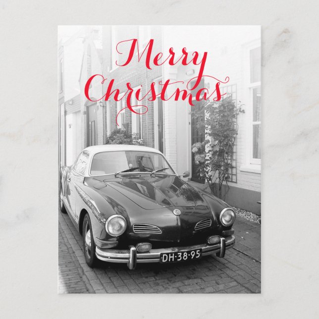 Cartão Postal De Festividades Karmann Ghia Carro Clássico Natal (Frente)