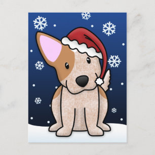 Cartão Postal De Festividades Kawaii Red Heeler Christmas Postcard