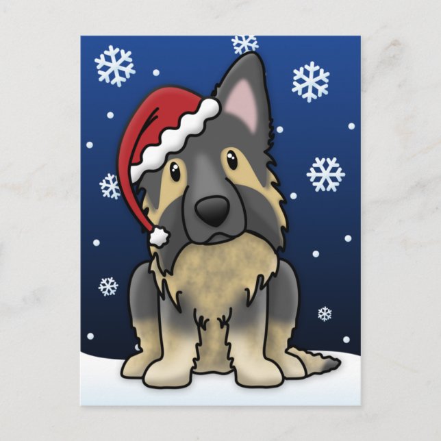 Cartão Postal De Festividades Kawaii Shiloh Shepherd Christmas (Frente)