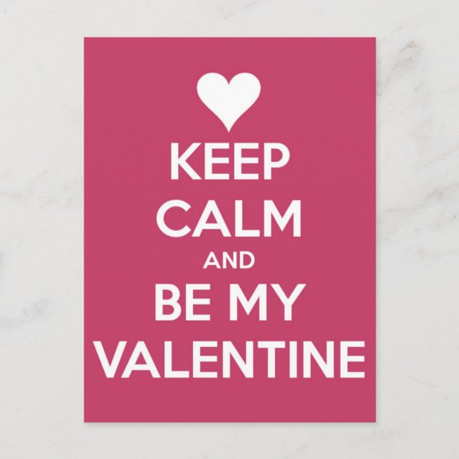 Cartão Postal De Festividades Keep Calm and Be My Valentine Berry (Frente)