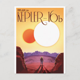 Cartão Postal De Festividades Kepler-16b: Binary Solar Sunset Fine Art Space