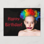 Cartão Postal De Festividades Kid Clown Happy Birthday Postcard<br><div class="desc">Child dressed as a Clown Happy Birthday</div>
