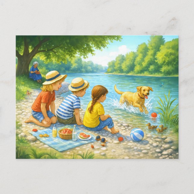 Cartão Postal De Festividades Kids Picnic por Iasar River (Frente)