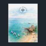 Cartão Postal De Festividades Kijal Kemasik Terengganu Malaysia | Watercolor<br><div class="desc">Through the eyes of a traveler, Kijal and Kemasik offer an elegant coastal charm with peaceful beaches, soothing sea breeze, and scenic ocean views. The calm surroundings and less crowded shores make it an ideal spot to relax, unwind, and enjoy nature’s simple beauty. ***For customisation or additional products featuring this...</div>