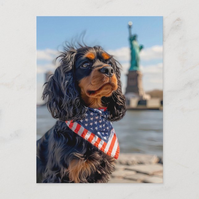 Cartão Postal De Festividades King Charles Cocker Spaniel in New York (Frente)