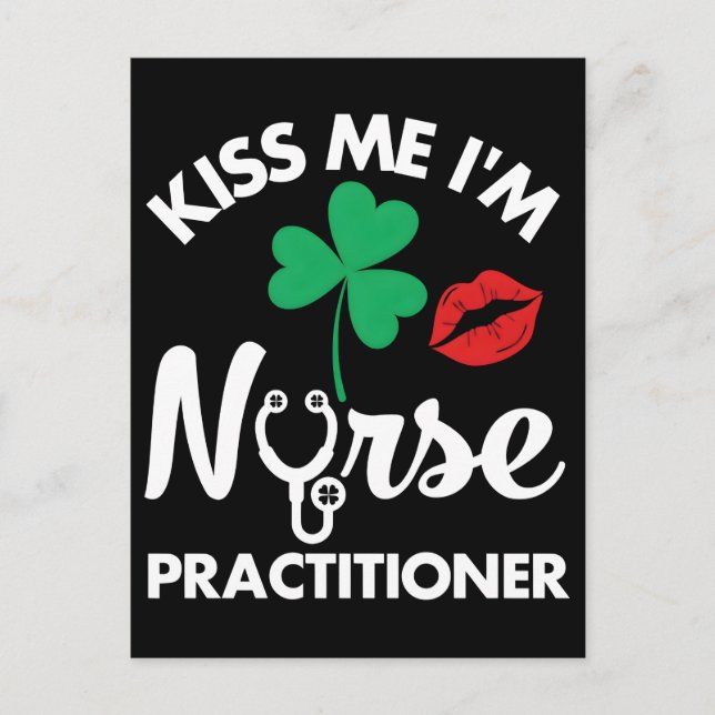Cartão Postal De Festividades Kiss me i'm nurse practitioner shirt Mug (Frente)