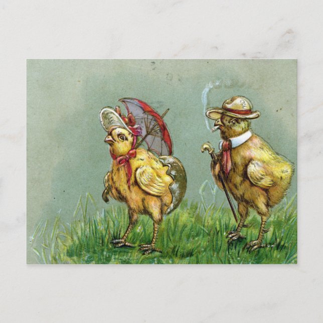 Cartão Postal De Festividades Kitsch da páscoa (Frente)