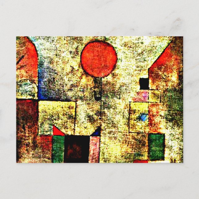 Cartão Postal De Festividades Klee - Balão Vermelho (Frente)