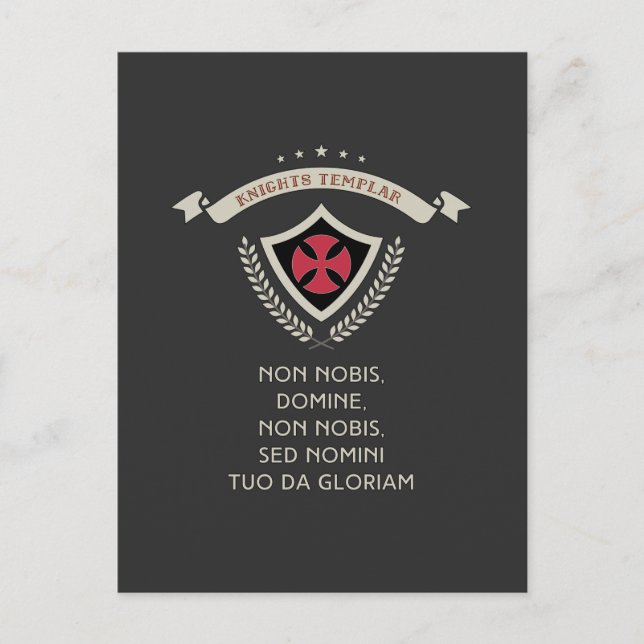 Cartão Postal De Festividades ✙ Knights Templar ✙ Crusader Christian Warrior (Frente)