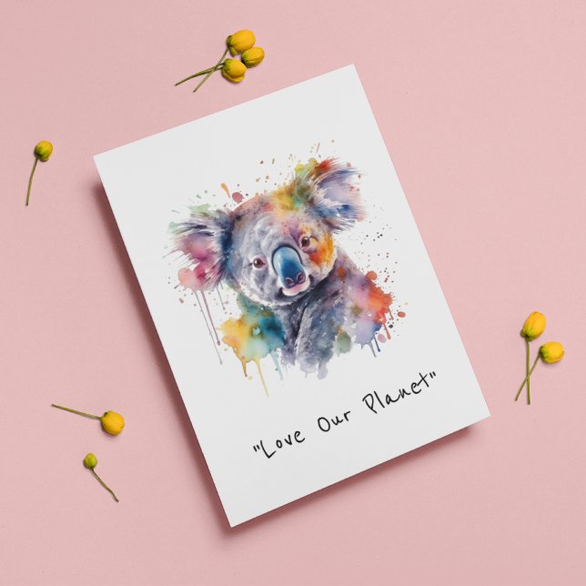 Cartão Postal De Festividades Koala Cudles em cores, personalizado (Criador carregado)