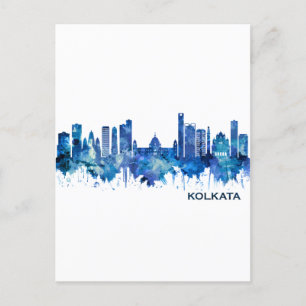 Cartão Postal De Festividades Kolkata West Bengal Skyline Blue