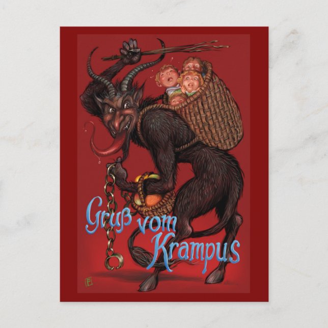 Cartão Postal De Festividades Krampus postcard (Frente)