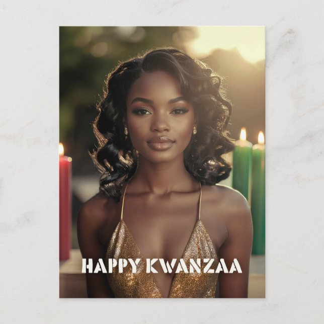 CARTÃO POSTAL DE FESTIVIDADES KWANZAA - HAPPY KWANZAA -  (Frente)