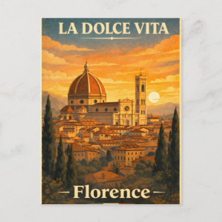 Cartão Postal De Festividades La Dolce Vita - Florance Vintage Travel Poster