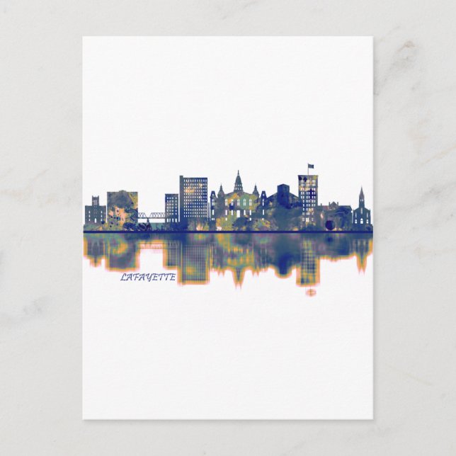 Cartão Postal De Festividades Lafayette Skyline (Frente)