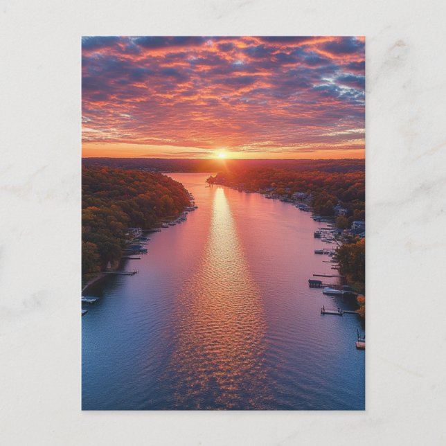 Cartão Postal De Festividades Lago de Ozarks preto e branco (Frente)