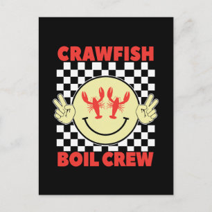 Cartão Postal De Festividades Lagosta Naufrágio Crawfish Season Crawfish Face