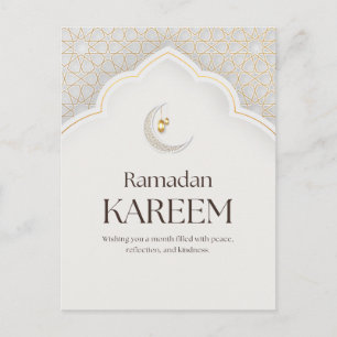 Cartão Postal De Festividades Lanterna e Arte do Crescente do Ramadan Kareem