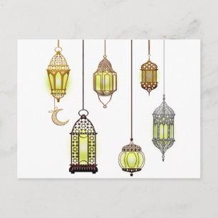 Cartão Postal De Festividades Lanterna Ramadan Mubarak Celebração Islâmica Orien