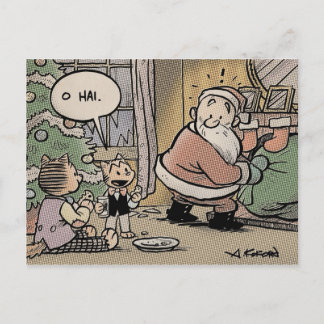 Cartão Postal De Festividades Laugh-Out-Loud Cats Christmas Postcard