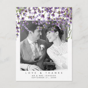 Cartão Postal De Festividades lavanda postal de obrigados e amor de casamento