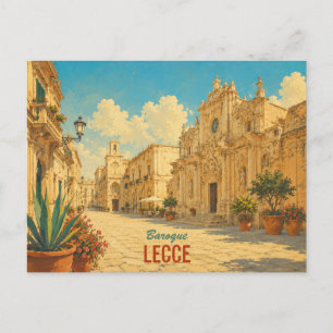 Cartão Postal De Festividades Lecce Antiga Itália - Arte de Viagem Barroca da Pu