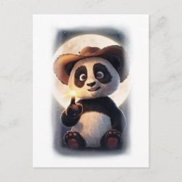Cartão Postal De Festividades Legal e Fofo Personagem de Panda de Filme em um Br