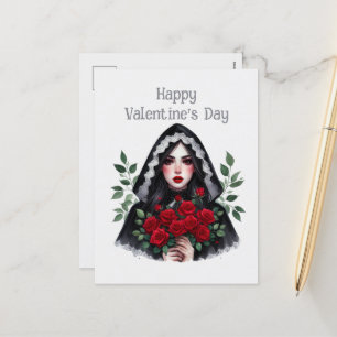 Cartão Postal De Festividades Legal senhora Namorados Gótica